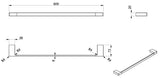 Milos Single Towel Rail - 600mm