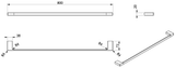 Milos Single Towel Rail - 800mm