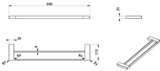 Milos Double Towel Rail - 600mm