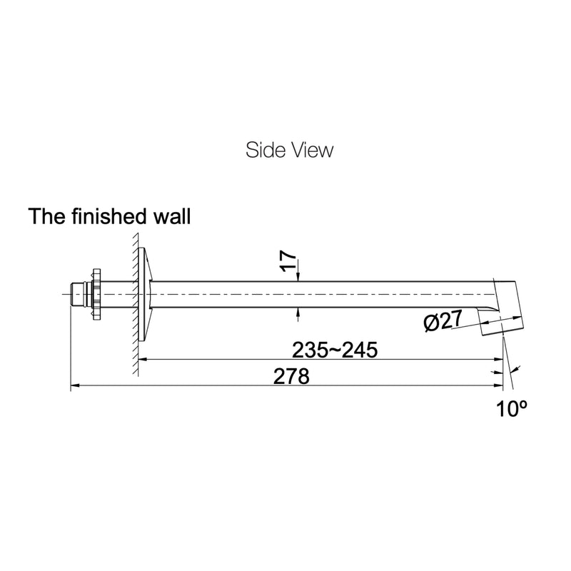 KOHLER Components Wall Mount Row Basin Spout (245mm)