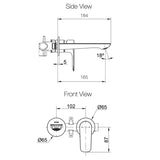 KOHLER ALEO-S Wall Mount Basin Mixer (165mm)