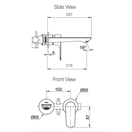 KOHLER ALEO-S Wall Mount Basin Mixer (218mm)