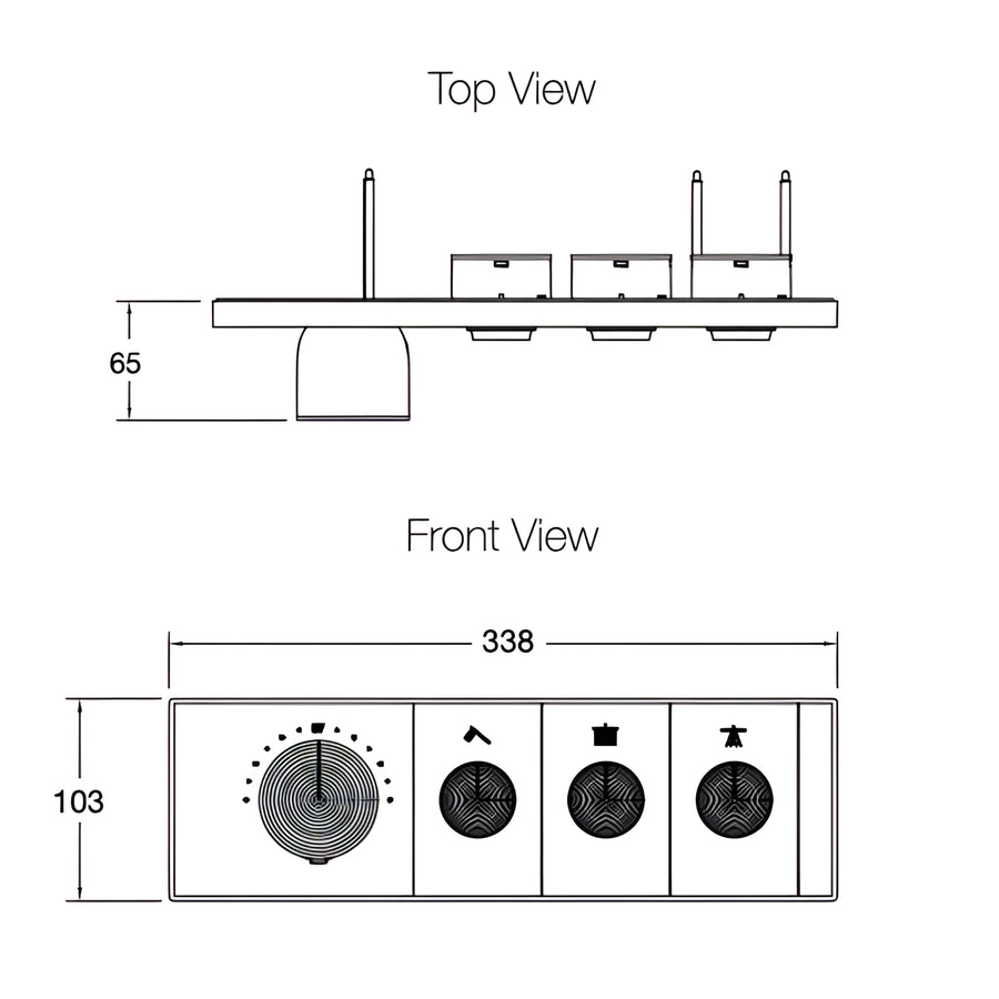 KOHLER Anthem™ Recessed Mechanical Thermostatic Control Panel - Three Outlets (3OT)