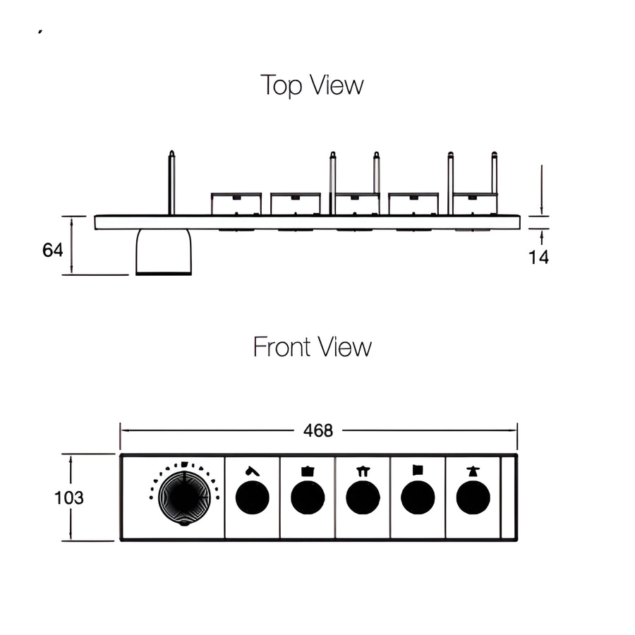 KOHLER Anthem™ Recessed Mechanical Thermostatic Control Panel - Five Outlets (5OT)