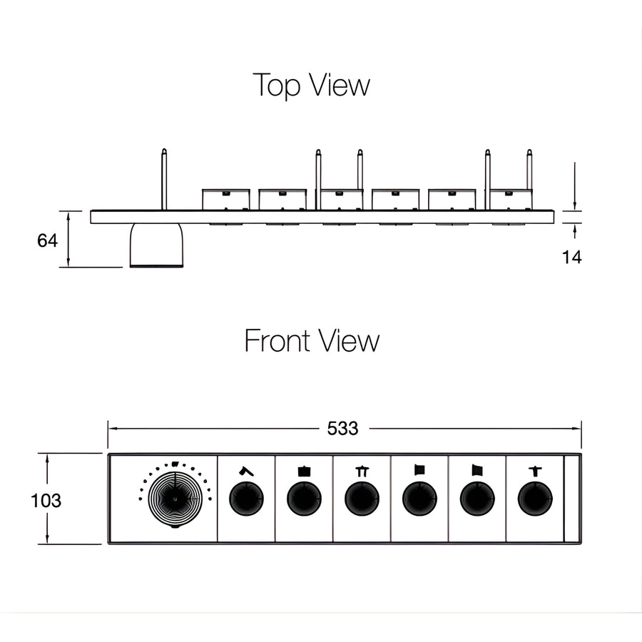 KOHLER Anthem™ Recessed Mechanical Thermostatic Control Panel - Six Outlets (6OT)