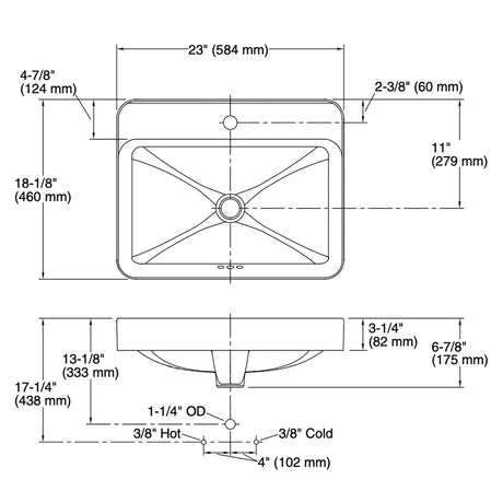KOHLER Vox Rectangular Vessel Basin (584x460x175mm)