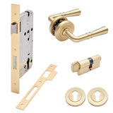 Manovella Entrance Door Kit- Lexton-Satin Brass