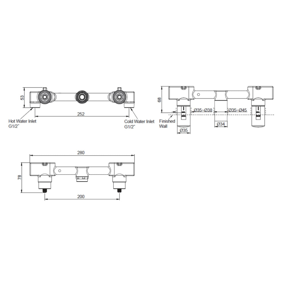 KOHLER Components Wall Top Assembly Industrial Handle With In-wall Valve Complete Kit
