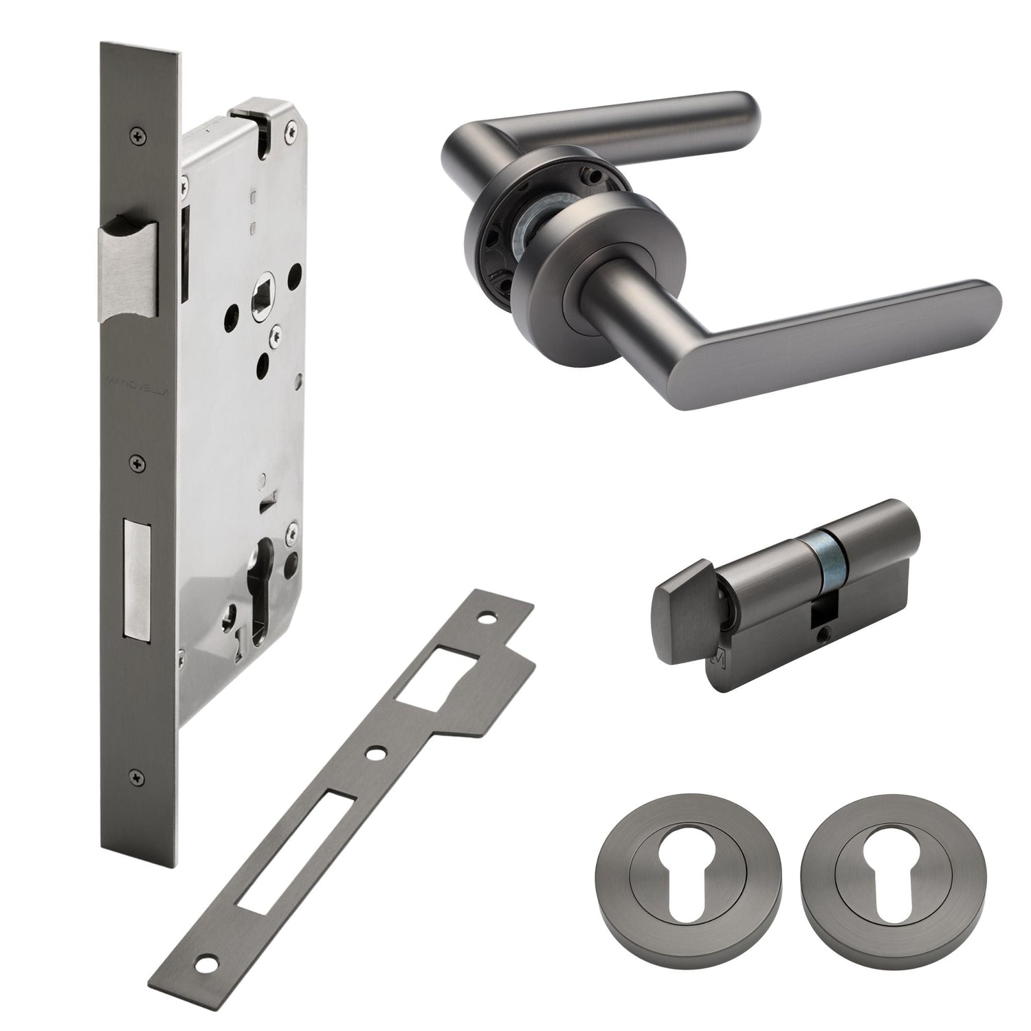 Manovella Entrance Door Kit- Fairhaven-Gunmetal