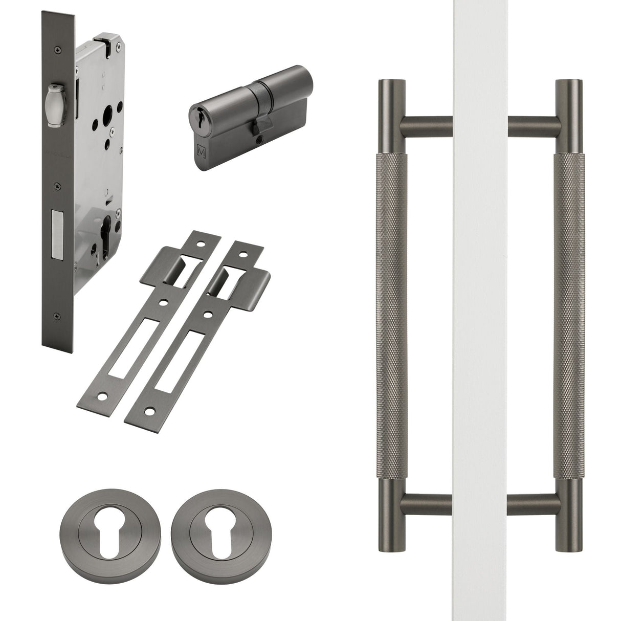 Manovella Entrance Roller Lock Kit - Charmian Pull-Gunmetal