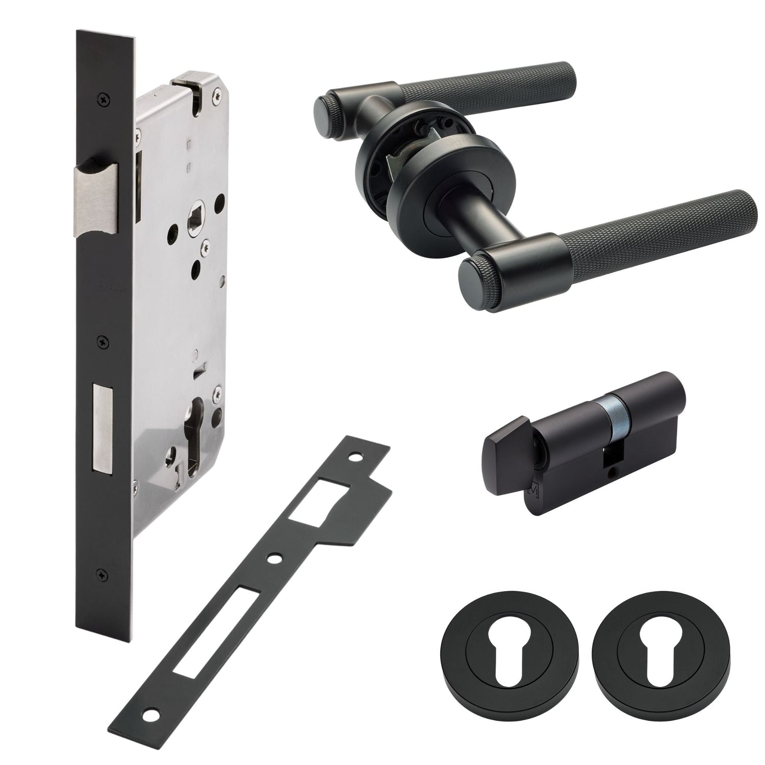 Manovella Entrance Door Kit- Rosedale-Matte Black