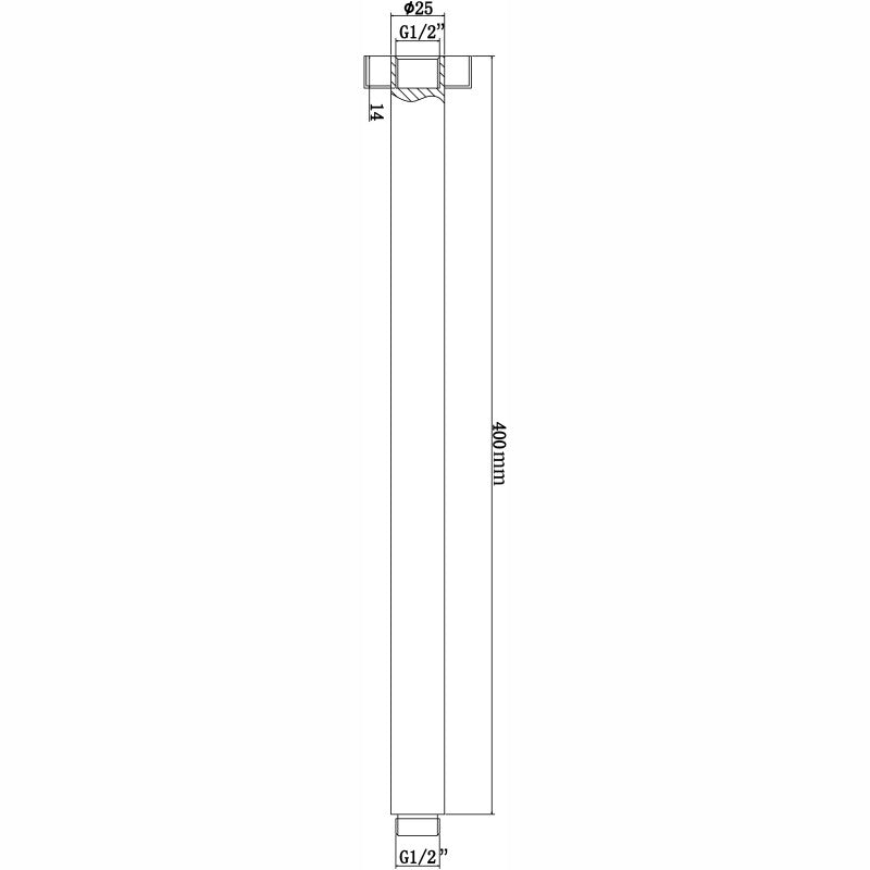 AQU Round Ceiling Shower Arm 400mm