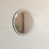 BONDI LED Round Metal Frame Mirror 800x800mm Matte Black