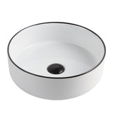 ABS Gloss White with Black Rim Basin (Round: 360x360x120)