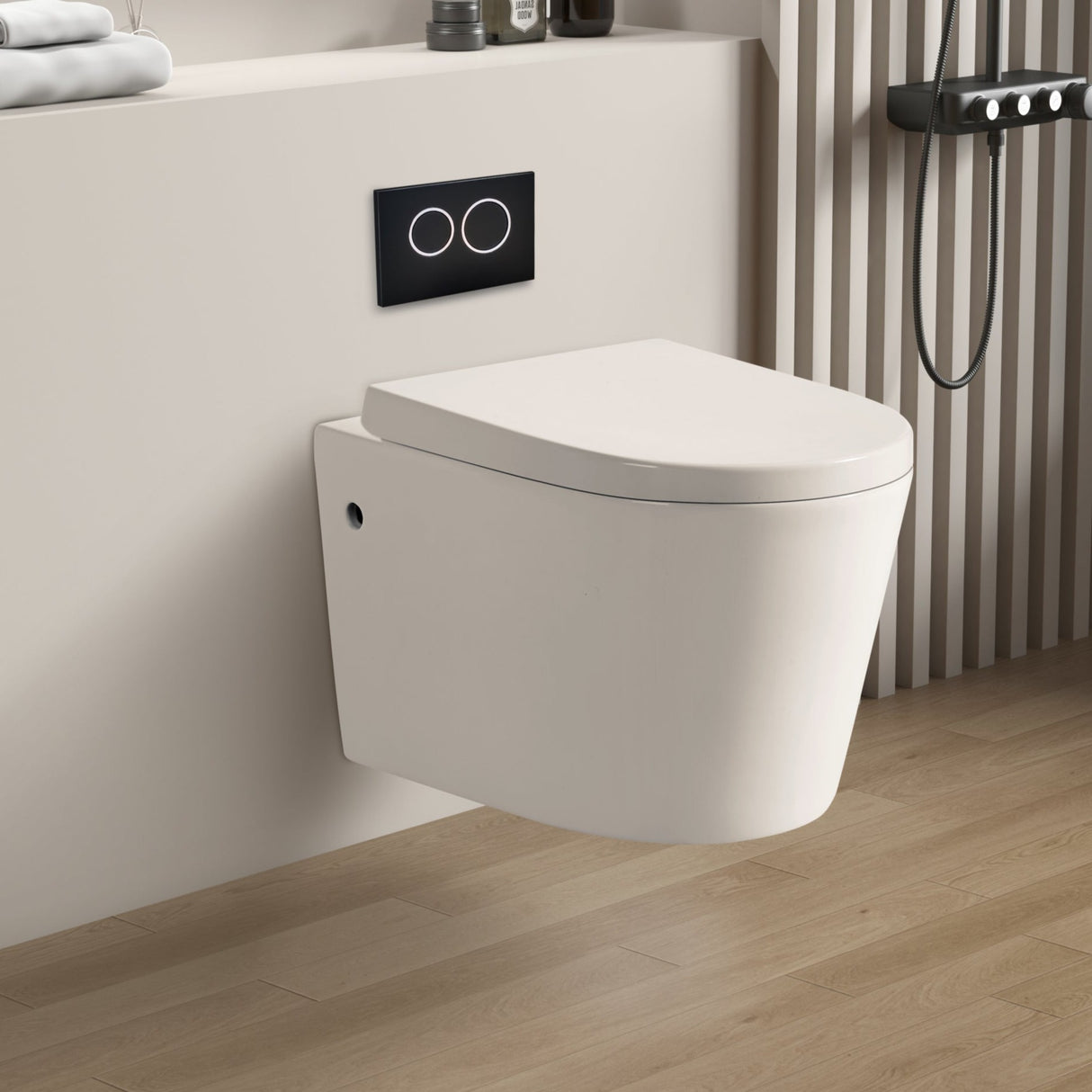 Avis Rimless Wall Hung Gloss White/ Matte White Toilet