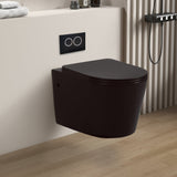 Avis Matte Black Rimless Wall Hung Matte Black Toilet