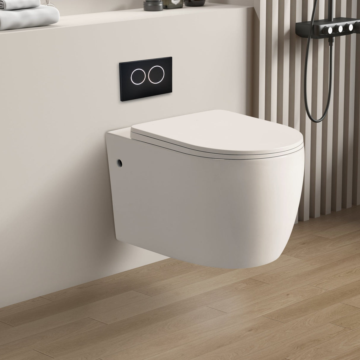 Veda Rimless Wall Hung Gloss White Toilet