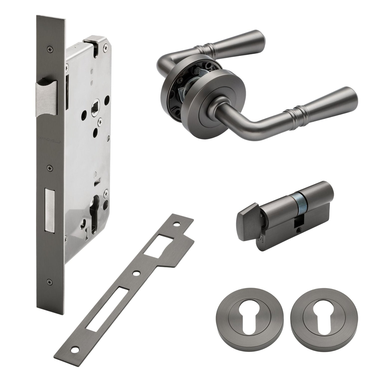 Manovella Entrance Door Kit- Lexton-Gunmetal