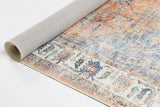 Pissarro Terracotta Blue Washable Rug - VITAL 3163-00