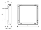 316 Stainless Steel Tile Insert Grate Square 100MM drawing