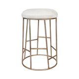 Aiden Gold Steel Kitchen Stool - Natural Linen