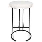 Blackley Black Iron Kitchen Stool - Natural Linen