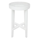Cape Byron Rattan Kitchen Stool - White