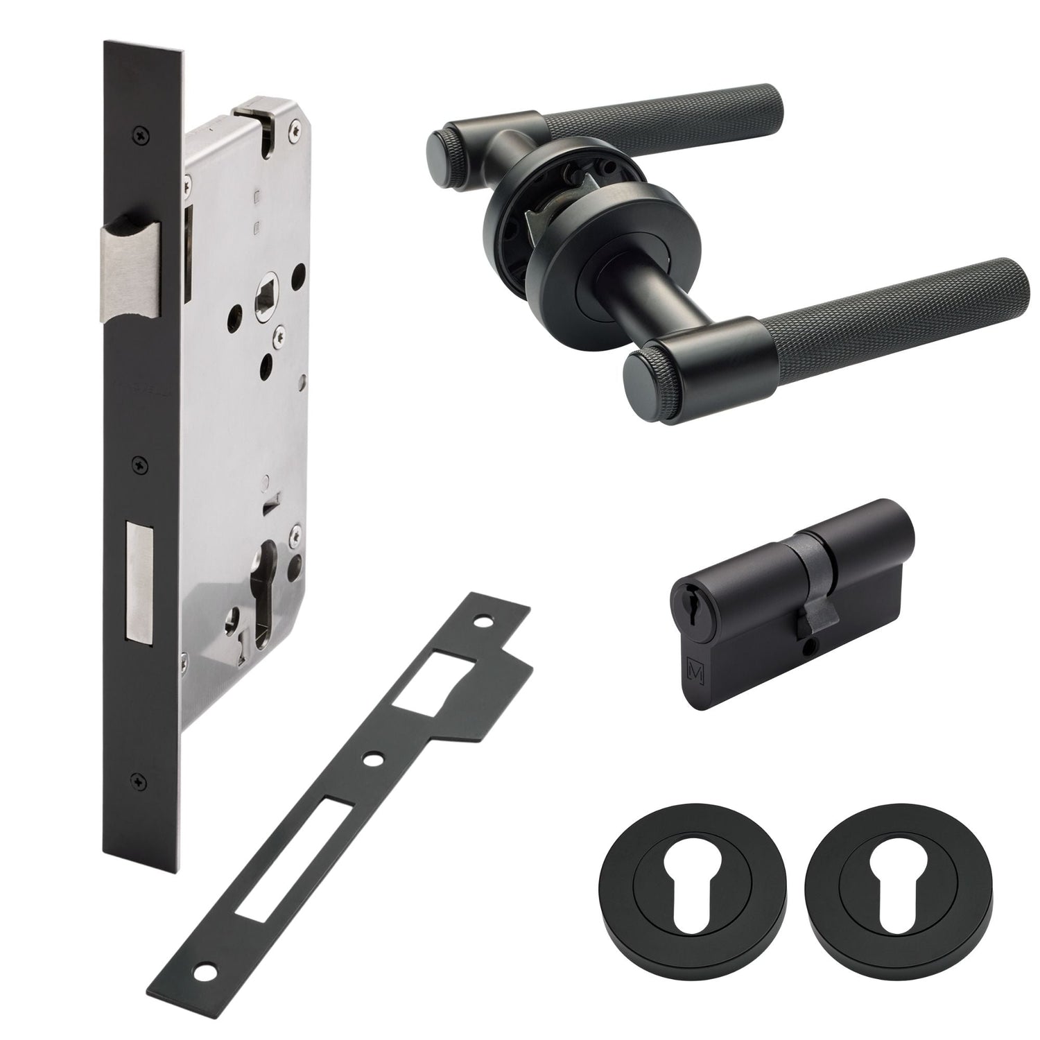 Manovella Entrance Door Kit- Rosedale-Matte Black