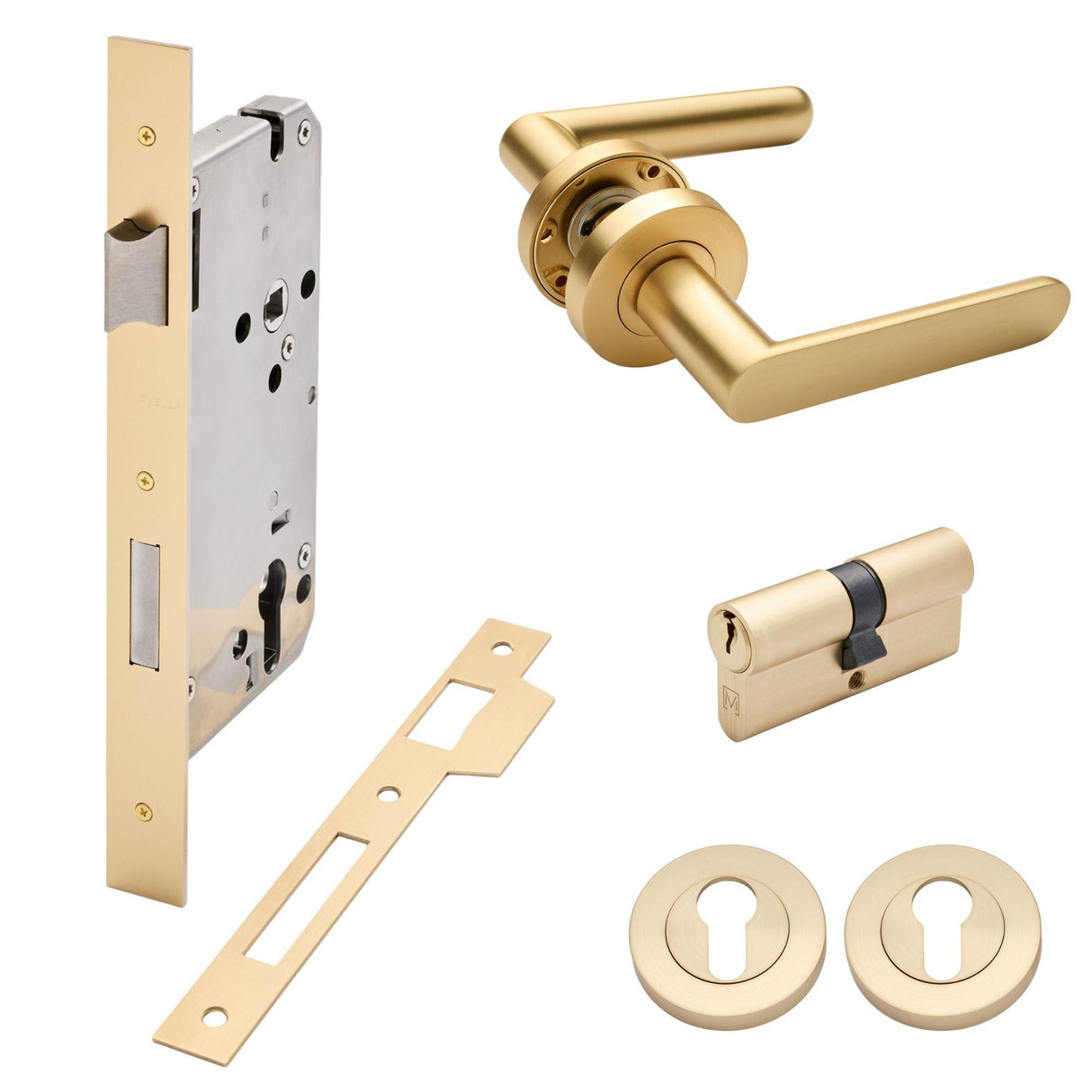 Manovella Entrance Door Kit- Fairhaven-Satin Brass