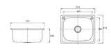 35L Stainless Steel Laundry Sink 555x455x200