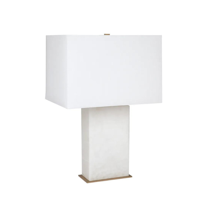 Dominique Alabaster Table Lamp - White