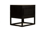 Elara Teak Bedside Table - Black - 0.61m