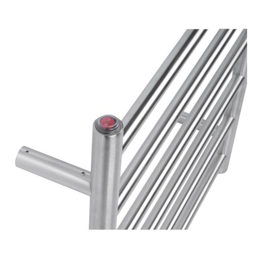 Round Electric Heated Towel Rack 6 Bars - Brushed Nickel