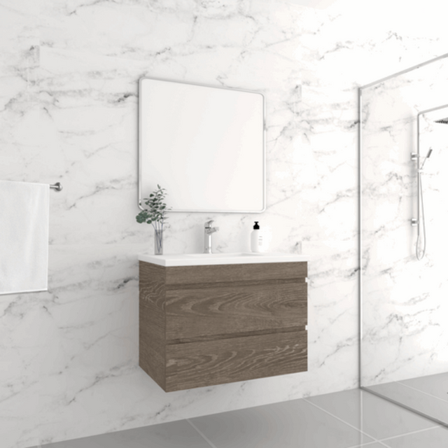 ABS DF Dark American Oak Wall Hung Vanity 750mm