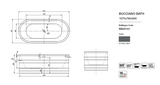BUCCIANO Freestanding Bathtub Overflow 1675mm