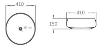 POSEIDON Black and Copper Basin (Round: 410x410x150)