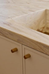 Brushed Brass Knurled Cabinet Knob - Helena