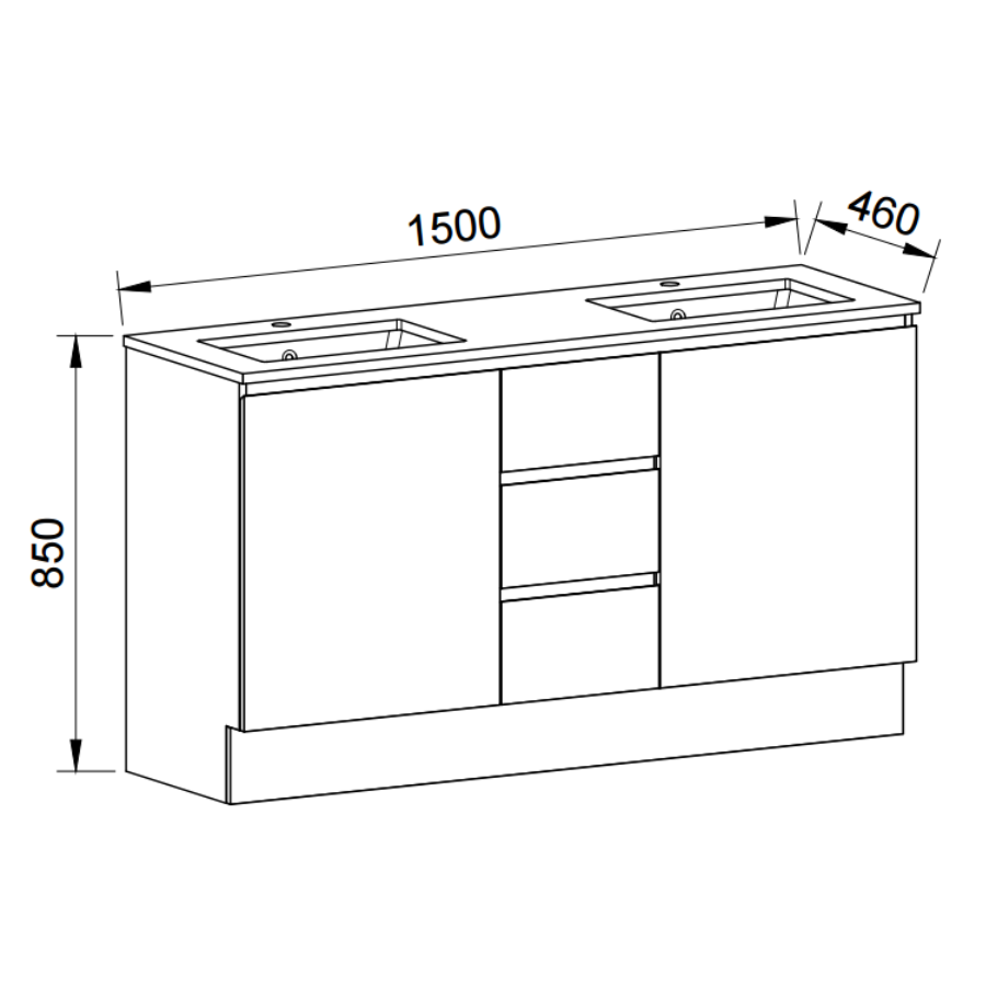 Timberline DAKOTA Floor Standing Vanity (All Sizes)