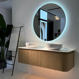 Waverton Wall Hung Curve Vanity Natural Oak (All Sizes)