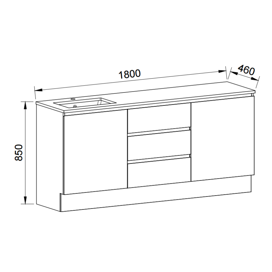 Timberline DAKOTA Floor Standing Vanity (All Sizes)