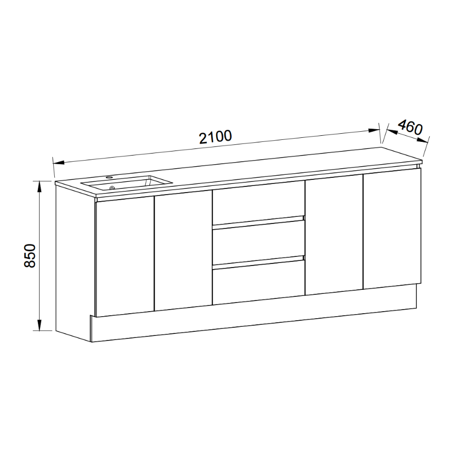 Timberline DAKOTA Floor Standing Vanity (All Sizes)