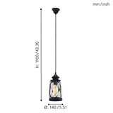 Pendant Light BRADFORD 13 Steel Black