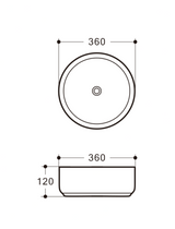 Above Counter White Basin Ceramic (Round: 360x360x120)