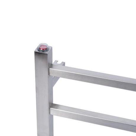 Square Electric Heated Towel Rack 6 Bars - Brushed Nickel