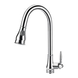 Round Vintage Pull Out Kitchen Sink Mixer Tap - Chrome