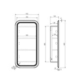 Athena Front-Lit LED Square PVC Shaving Cabinet 450 x 900mm – Single Door