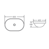 COSY Insert basin (Oval: 605x405x180)
