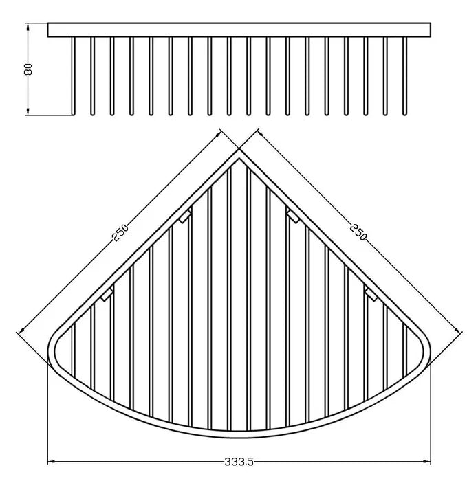 RANDO Corner Basket Chrome (205x205x90mm)