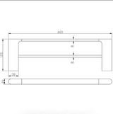Cora Double Towel Rail 600 mm - Technical Drawing