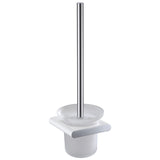Cora Toilet Brush Holder - Chrome & White